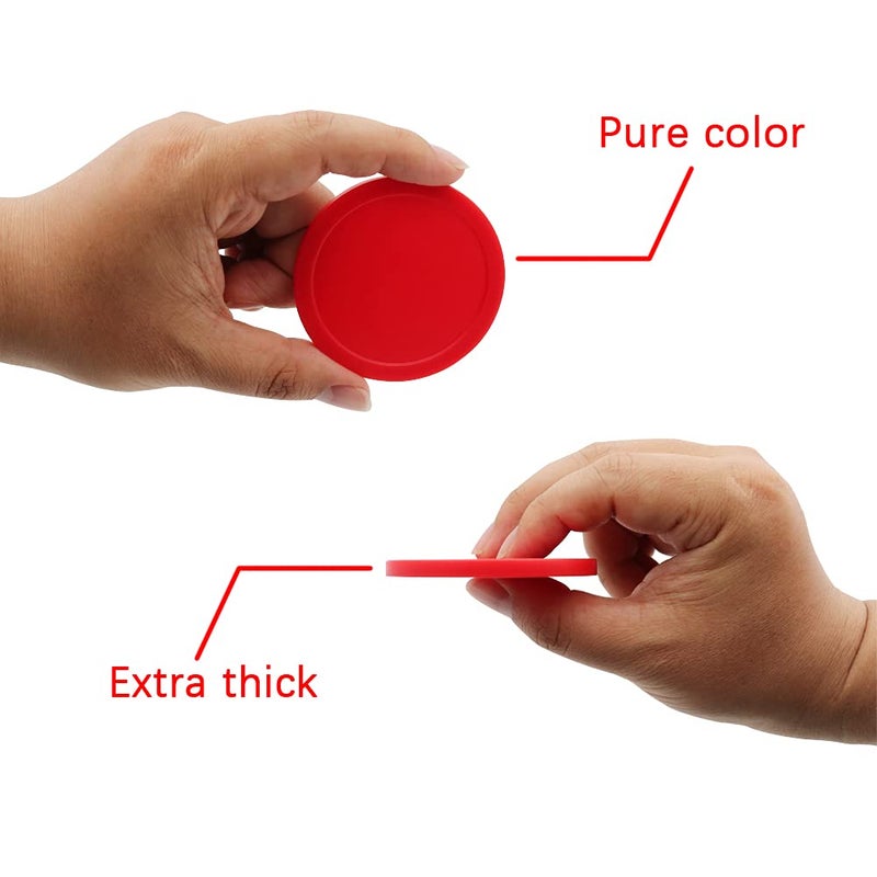 BERYLER 5 Pack Air Hockey Red Replacement, 2.5"" in Diameter, Thicker Pucks for Game Tables, Accessories, Equipment - Image 3